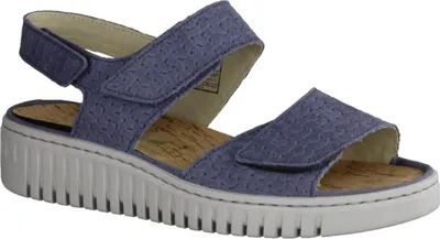 Produktbild von Waldläufer K-Valerie 630002-206  bequeme Damen Sandale Wechselfußbett Leder Blau - Damenschuhe Sandale bequem / lose Einlage, Blau, leder (twist ausilassi)&nbsp
