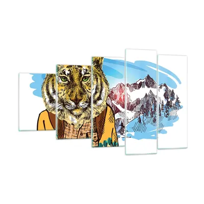 Produktbild von Bilder auf glas - Tiger in den Bergen Kinder Tierwelt - 100x60cm - Glasbilder - Wandbilder - Kunstdruck - Wanddekoration aus Glas - Glas Bilder - Wandbild auf Glas - GEG100x60-3210