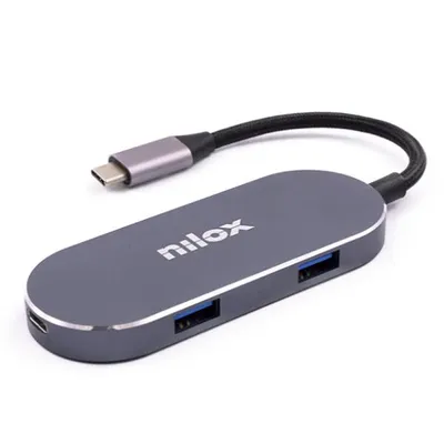 Produktbild von Nilox MINI DOCKING STATION HDMI 3USB PD, Andocken, USB 3.2 Gen 1 (3.1 Gen 1) Type-C, 87 W, Silber, USB, USB Typ-C