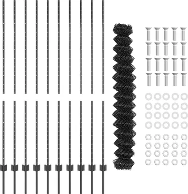 Produktbild von Möbel Drahtzaun mit 20 U-Posts grau 1,6x10 m Stahl - Zaunzubehör 3336264
