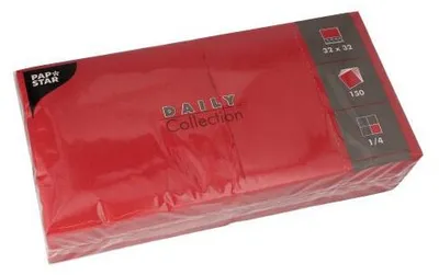 Produktbild von Servietten "DAILY Collection" 1/4-Falz 32 cm x 32 cm bordeaux , 6 x150 Stück