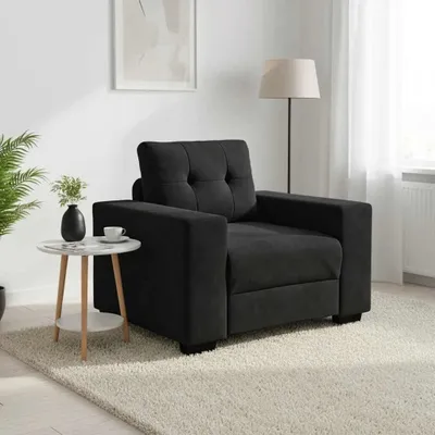 Produktbild von Sessel aus schwarzem Samt, 60 cm
