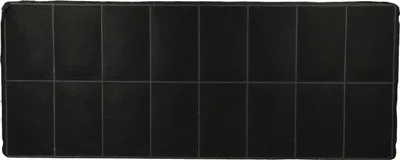 A flat, rectangular black object with a grid pattern, likely a filter.