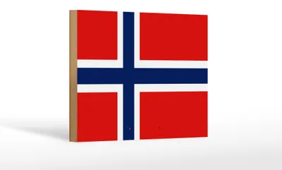 Produktbild von Holzschild Flagge Norwegens 18x12 cm Flag of Norway Dekoration