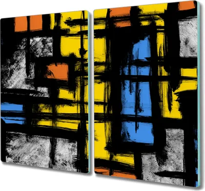 Produktbild von Coloray Hackbrett Herdabdeckplatte 2x30x52 cm Küchenbrett Kochplattenabdeckung Schneidebrett - Sonnenaufgang über den See