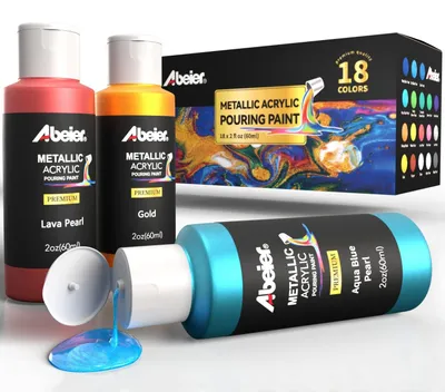 Immagine prodotto di Vernice metallizzata per tecnica di fluid art - 18 colori