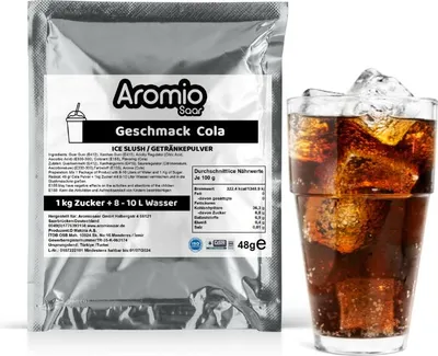 Produktbild von Aromiosaar Cola-Slush-Pulver – 5 x 48 g – Für Slush & Cocktail-Sirup – Ohne Zuckerzusatz