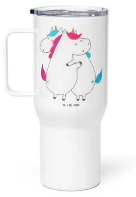 Produktbild von Mr. & Mrs. Panda thermosbecher Einhörner Umarmen - Weiß - Geschenk, Unicorn, Familie, Einhorn, Thermobecher, Liebe, Geschwister, BFF, Kaffee-Thermobecher, To-Go-Becher