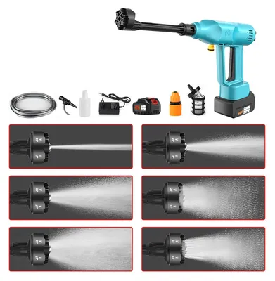 Produktbild von Mobiler Hochdruckreiniger - Handgehaltene Waschpistole - 1000 W - Bürstenloser Motor - Akku-betrieben - Für Auto & Garten - Mit 1 Akku
