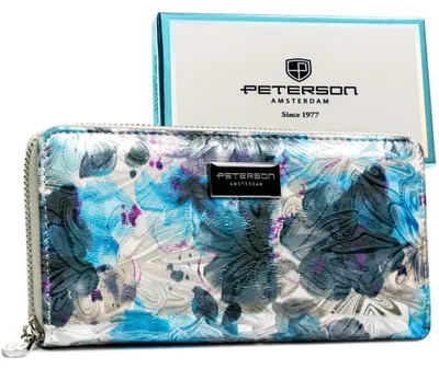 Obrázok produktu pre Peterson dámska peňaženka RFID z kože modrá 20x10 cm