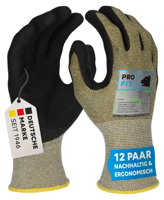Nitril Handschuhe "Go Green",Nitrilschaum, recycelter Liner 10 (Packung à 12 Paar)
