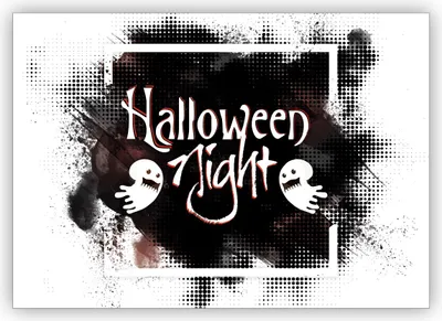 Produktbild von Schaurige schöne Halloween Einladungskarte mit Geistern Halloween Night