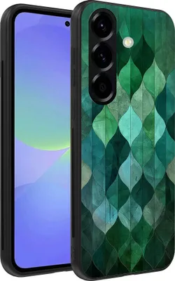 Produktbild von Smartphonica Handyhülle Geeignet für Samsung Galaxy A36 mit grünen Blättern drucken - TPU Backcover Fall grüne Blätter Design