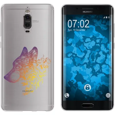 Produktbild von PhoneNatic Case kompatibel mit Huawei Mate 9 Pro Silikon-Hülle Floral Wolf M3-3
