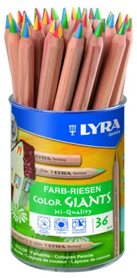 Produktbild von LYRA 3933365 Farbstift Farb-Riesen 4-Color naturbelassen im Köcher