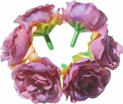 5 x Deko Rose / Rosenblüte / Rosenkopf ca. 2,5 cm, violett