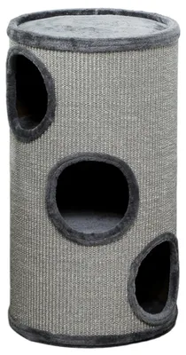 Productafbeelding van PawHut Krabomb, krabpalen voor katten met 3 verborgen ruimtes, speelboom voor katten, grijs