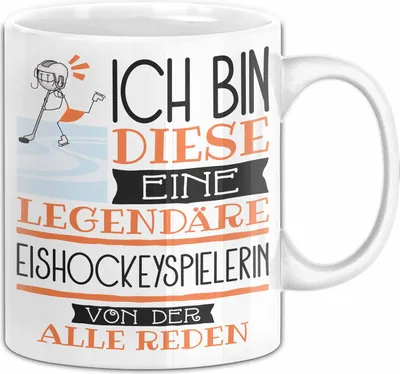 Produktbild von Eishockeyspielerin Tasse Geschenk Ich Bin Diese Eine Legendäre Eishockeyspielerin Von Der Alle Reden Geschenkidee Geburtstag Weihnachten (Weiß)