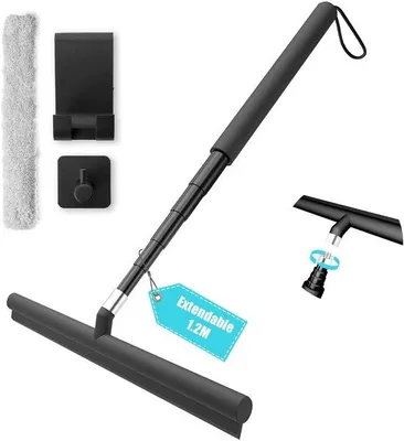Immagine prodotto di Set doccetta con supporto, senza foratura, doccetta regolabile da 25 a 120 cm, doccetta per vasca da bagno, doccetta per doccia (nera)