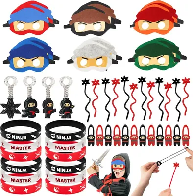 Productafbeelding van Ninja-feestcadeautjes voor kinderverjaardag - Set van 60