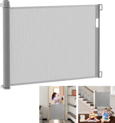 Obrázek produktu pro XMTECH Door Guard Rollo Výsuvný 0-150cm schodišťový zábrana Dveřní zábrana Schodišťová zábrana Bezpečnostní brána pro dítě šedá