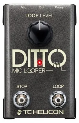 Image de TC Helicon DITTO MIC LOOPER : Pédale de boucle simple d'utilisation, dotée de deux boutons pour la voix et les instruments acoustiques