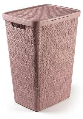 Zdjęcie produktu dla Kosz na pranie Curver Jute 58L z pokrywą różowy