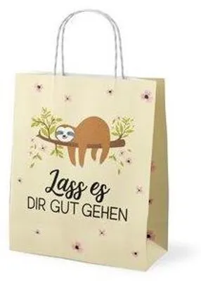 Produktbild von Geschenktragetasche Zoofreunde, Faultiermotiv, 20 × 9 × 24 cm