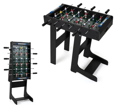 Produktbild von Tischkicker klappbar Spieltisch mit 18 Kicker und 2 Fußbälle Schwarz