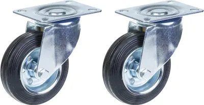 Immagine prodotto di 100 mm 4" con ruote in gomma, girevoli, forte capacità di 180 kg, set di 2