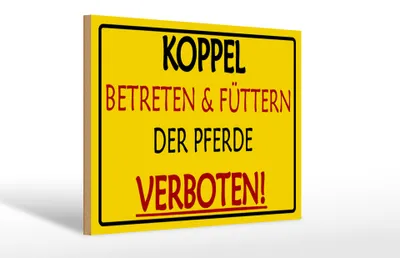 Produktbild von Holzschild Warnschild 30x20cm Koppel Betreten verboten