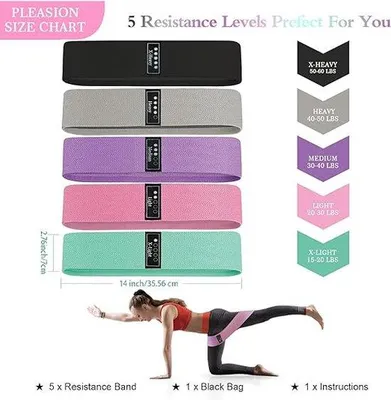 Image de Bande élastique pour hanches, 30 x 20 x 5 cm, bande d'entraînement pour le fitness