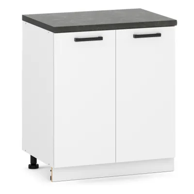 Produktbild von ULWEHOME | Unterschrank 80 cm Weiß matt, Küchenunterschrank mit 2 Türen, Küchenschrank stehend, ohne Arbeitsplatte