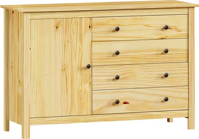 Obrázek produktu pro Komoda 1 dveře + 4 zásuvky TORINO kovové úchytky