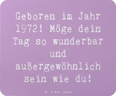 Produktbild von Mr. & Mrs. Panda Mauspad Spruch 1972 Geburtstag - Lavendeltraum - Geschenk, liebevoll handgefertigte Produkte, Mouse Pad, Glückwunsch, Geburtstagswünsche, Mousepad