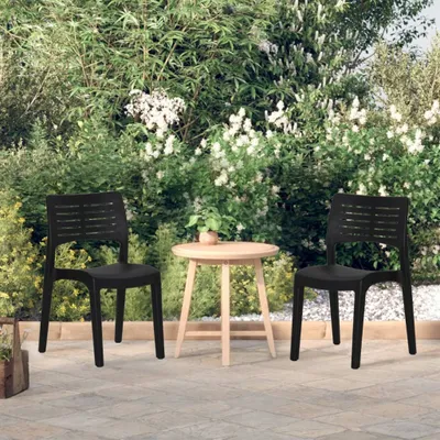 Image de The Living Store Chaises de jardin 2 pcs. Anthracite Polypropylène