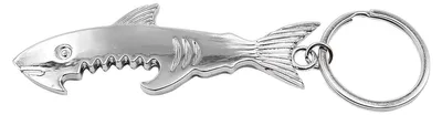 Hai-Schlüsselanhänger Flaschenöffner, 2 Stück, 11x3 cm, Legierung
