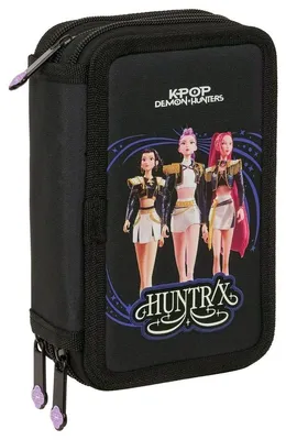 Imagen del producto de Estuche triple con temática de cazadores de demonios de K-pop, contiene 37 piezas