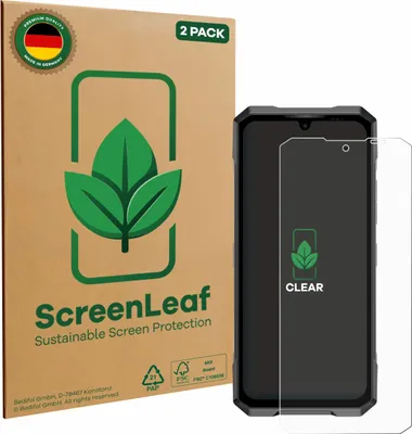 Produktbild von 2x ScreenLeaf Schutzfolie für Doogee Blade GT Pro nachhaltiger Displayschutz Display Schutz Folie Klar Transparent
