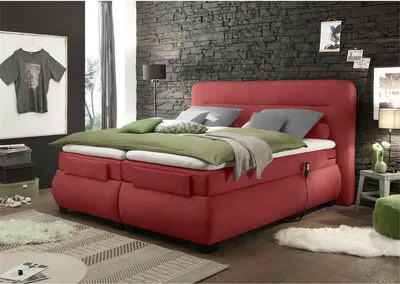 Produktbild von Boxspringbett 180x200 cm elektrisch verstellbar EDIRNE-09 in Uran 15 berry