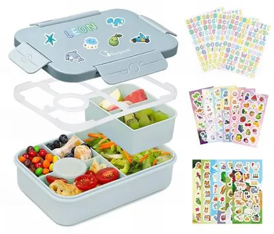Immagine prodotto di Contenitore per il pranzo per bambini da 1300 ml, a tenuta stagna, blu
