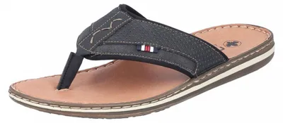 Produktbild von Rieker Herren Pantolette sportlicher Zehentrenner maritim 21084, Größe:41 EU, Farbe:Schwarz