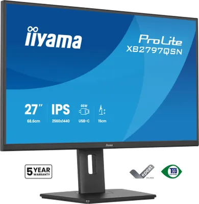 Produktbild von iiyama ProLite XB2797QSN-B1 Computerbildschirm 68,6 cm (27") 2560 x 1440 Pixel Quad HD LCD Schwarz