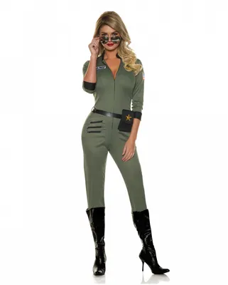 Produktbild von y Militär Airforce Pilotin Damenkostüm für Fasching & Motto Party Größe: XL