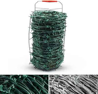 Immagine prodotto di Filo spinato Resistente alla trazione e alla rottura Rotolo di filo intrecciato con maniglia per il trasporto Verde Spessore del filo: 1,7 mm Lunghezza: 50 m