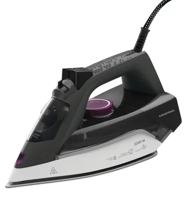 Produktbild von Grundig SI 4850, Dampfbügeleisen, Keramik-Bügelsohle, 1,9 m, 110 g/min, Grau, Violett, Weiß, 25 g/min
