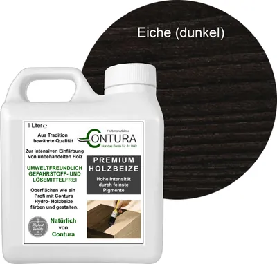 Produktbild von Contura 1 Liter Holzbeize Wasserbeize Möbel Farbe - Eiche Dunkel