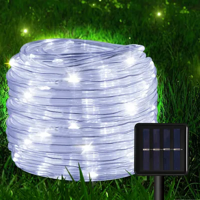 Immagine prodotto di Jopassy 12 M luci solari fata luce corda LED luci fata 8 modalità di luce festa giardino interno esterno decorazione luci di Natale