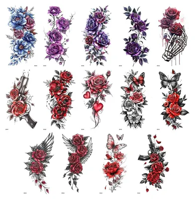 Productafbeelding van INF Zomerset tijdelijke tatoeages, 14 stuks – wateroverdraagbare stickers, waterbestendig, zweetbestendig, langdurig effect
