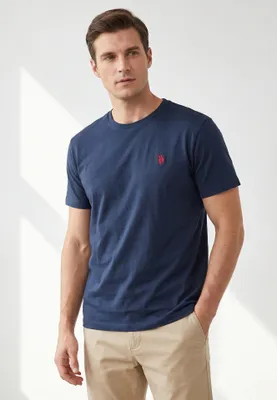 Obrázek produktu pro Pánské tričko U.S. POLO ASSN. ze 100% bavlny, tmavě modré barvy, s výšivkou loga